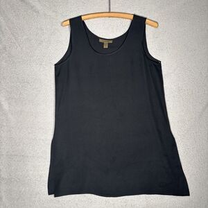 Harari Tank Top Women’s Size S Black Silk USA Capsule Minimalist Basics Natural